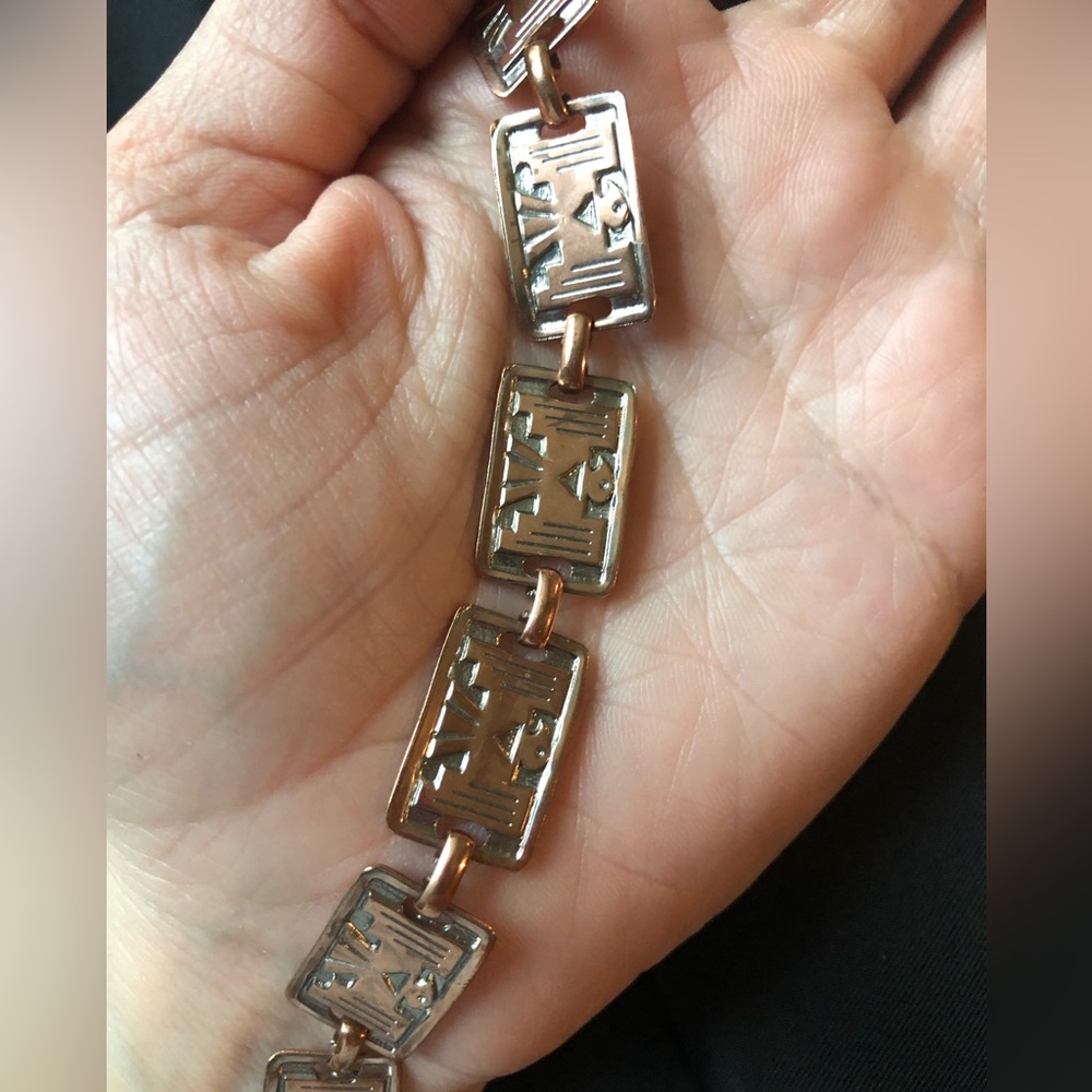 Copper Thunderbird Link Bracelet Native American … - image 2